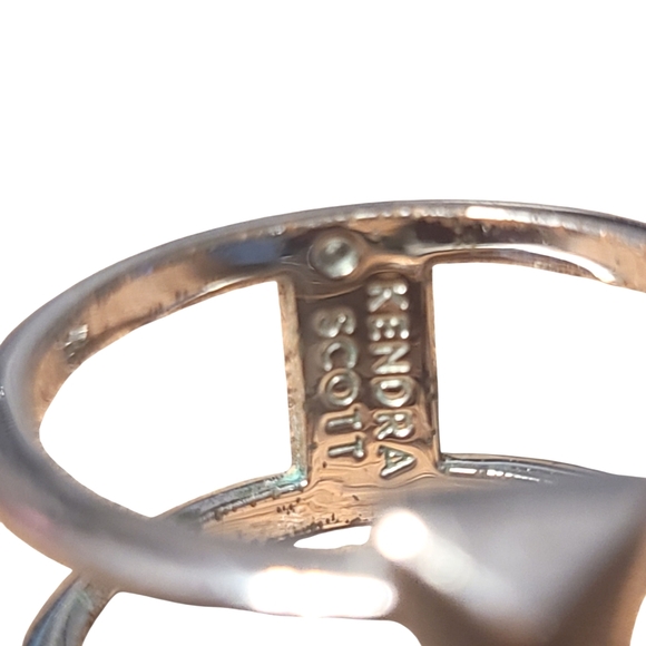 Kendra Scott Bolt Rhodium Plated Silver Ring. Size 9 - Picture 2 of 5